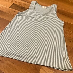 Blumin apparel green striped tank top size 2x